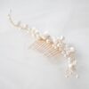 Floral Hair Comb with Pearls
