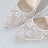 Quella </br>White Pointed Toe Heels - Image 4